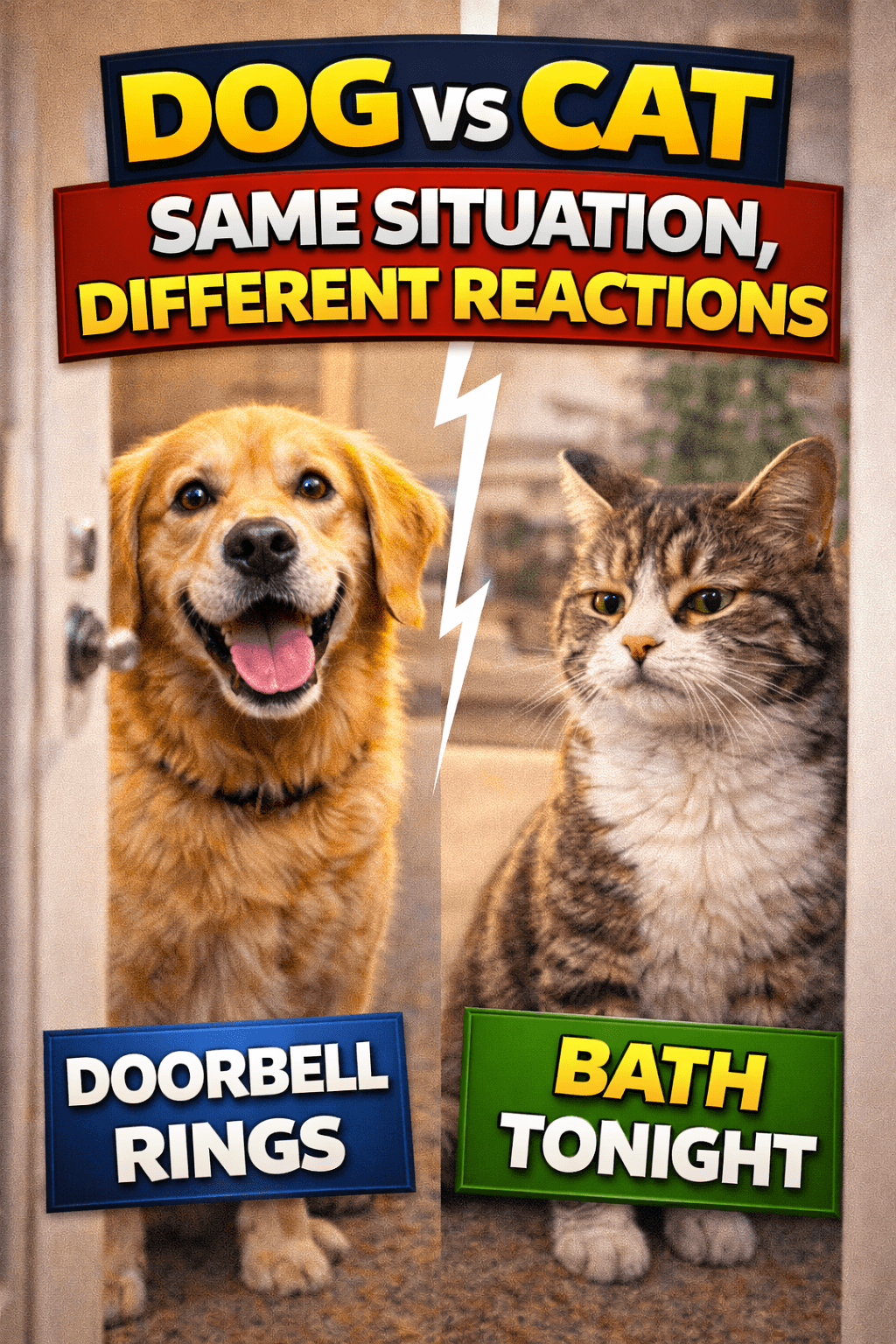 Dog vs Cat: Same Situation, Totally Different Reactions 😅🐶🐱